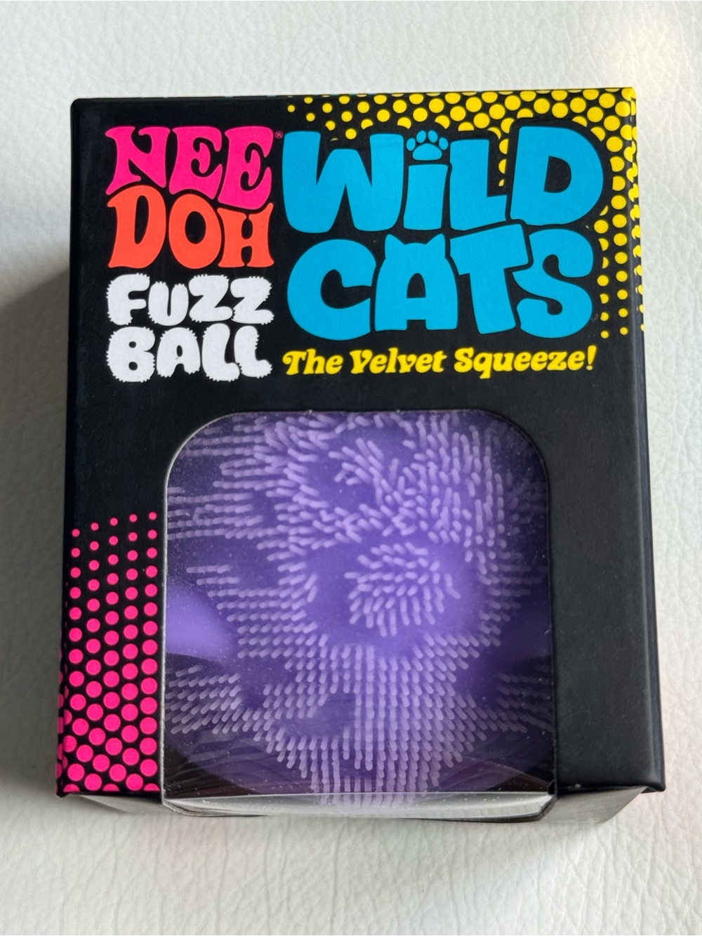 💜RARE NeeDoh Wild Cats Fuzz Ball Purple Cheetah Squishy Squeeze SHIPS TODAY!